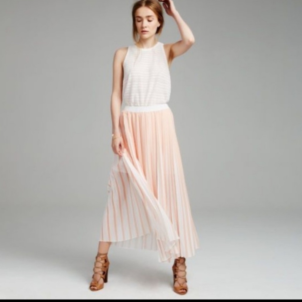 Club Monaco Peach and White Maxi Skirt